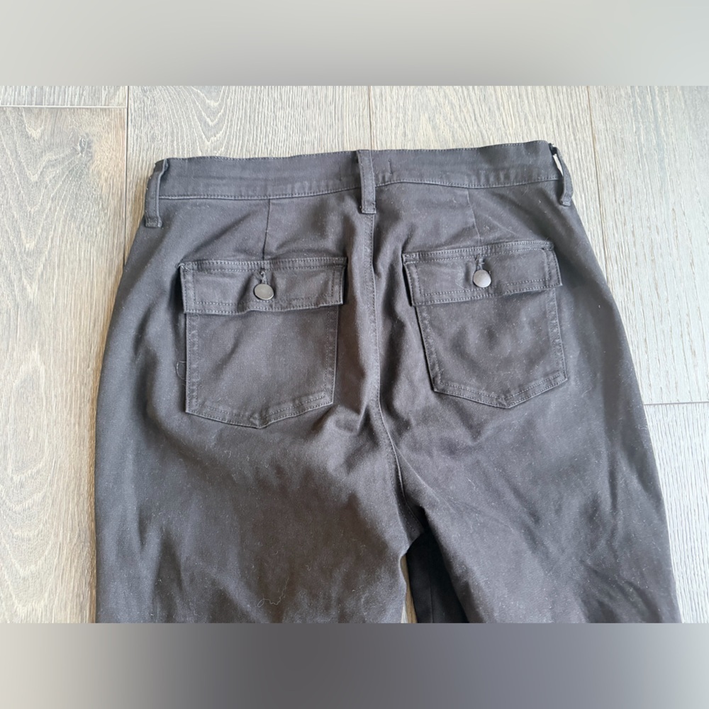 Evereve High Rise Tapered Ankle Pants with Front Patch Pockets in Black Size 28 - Picture 4 of 6